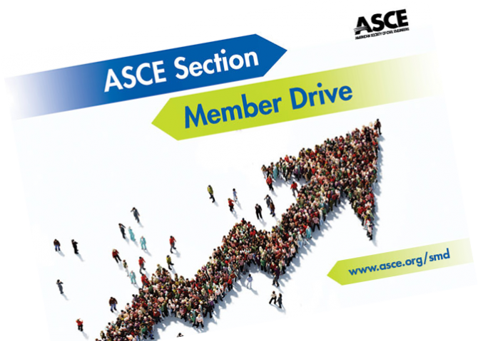 ASCE Section Member Drive postcard