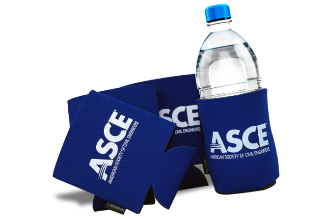 ASCE blue koozie