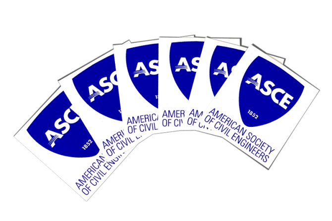 ASCE shield vinyl sticker - 3.25" x 3.75"